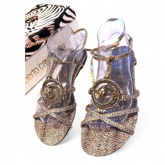 Roberto Cavalli “Jaguar” Embellished Flat Sandals – Size 9 - Picture 5 of 5